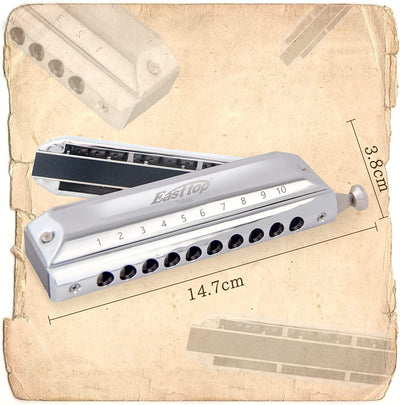 East Top T10-40 Harmonica Chromatic Mouth Organ Key of C Blues Harp