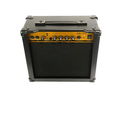 Electric Guitar Instrument Amplifier 15W Combo Amp AUX Input Boost Gain Phones EQ Low High 6.5" Speaker