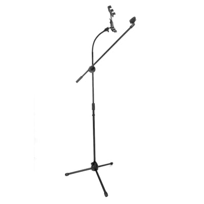 Microphone Mic Stand and Tablet or Phone Holder flexible gooseneck 2M Boom Tripod Base