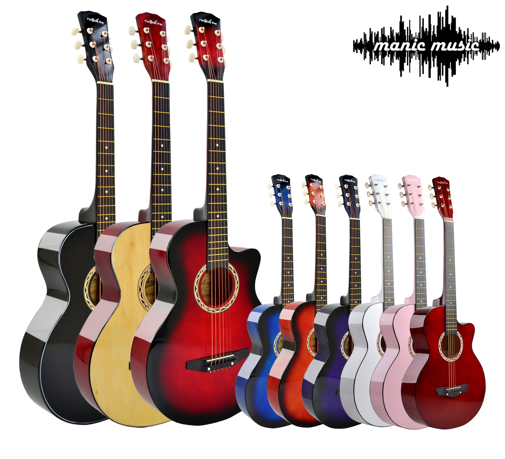 Acoustic Guitar 38 inch Premium Finish Cutaway Design 4 colours