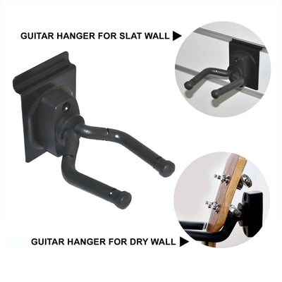 Heavy Duty Rubber Guitar Stand Wall hanger for slat wall and dry wall