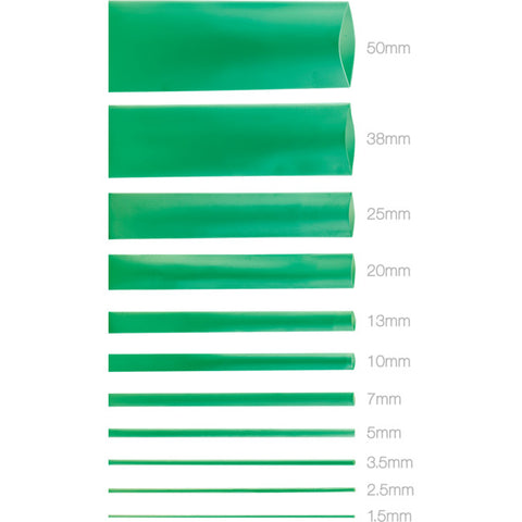 HS25GRN 25MMX1.2M HEAT SHRINK - GREEN HSGN135 KHUS-225-25-GN-L