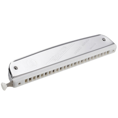Harmonica Chromatic Mouth Organ Key of C 24-Holes Classic Chrome Blues Harp With Scale Changer