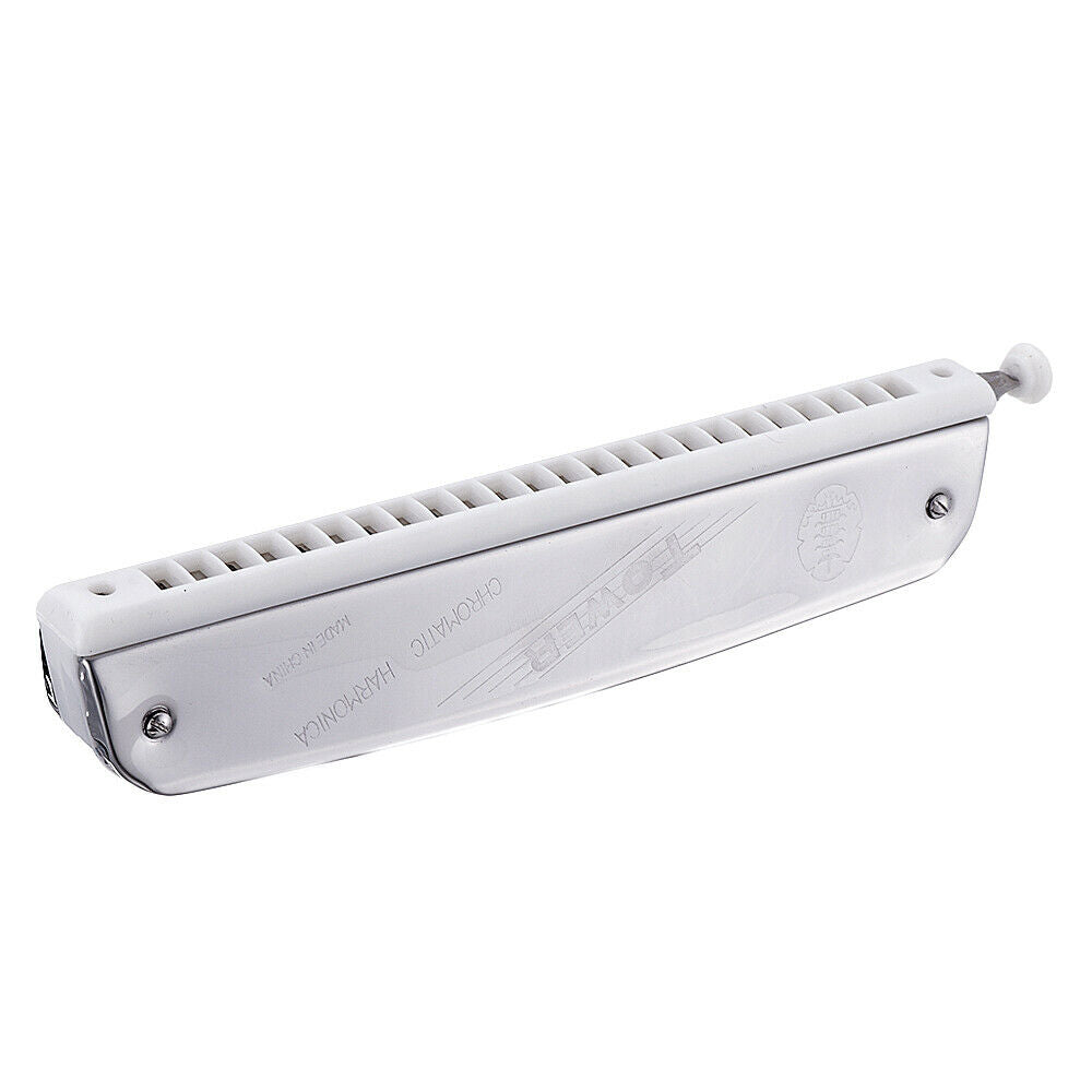 Harmonica Chromatic Mouth Organ Key of C 24-Holes Classic Chrome Blues Harp With Scale Changer