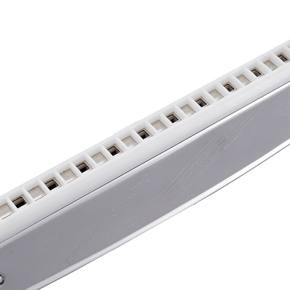 Harmonica Chromatic Mouth Organ Key of C 24-Holes Classic Chrome Blues Harp With Scale Changer