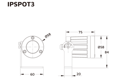 Event Lighting IPSPOT3 - 3 W Single Colour Spot Light