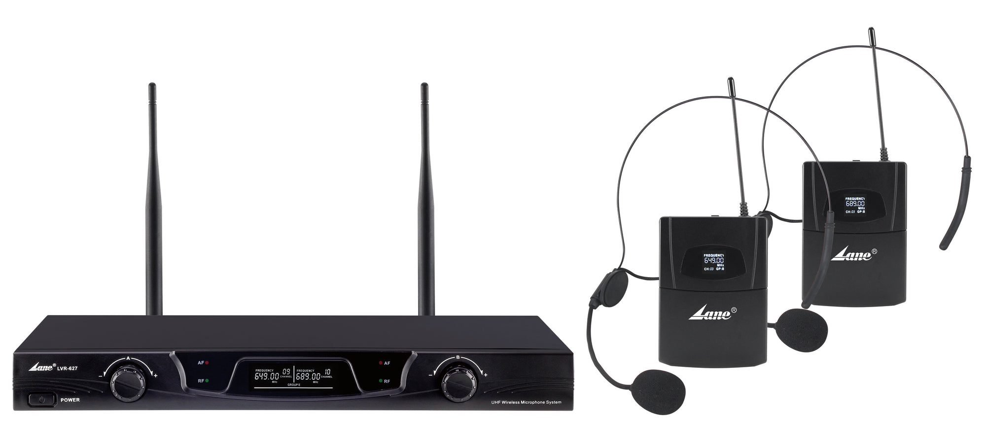 Dual Wireless Microphone System Choose Headset Handheld Lavalier Mic 2x Cordless System