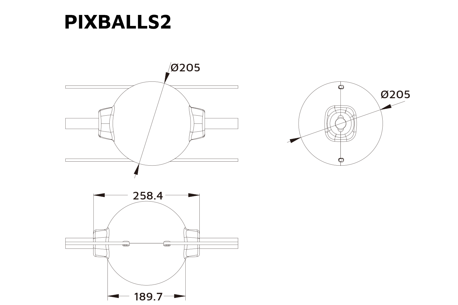 Event Lighting PIXBALLS2 - IP65 RGB Festoon Lighting System