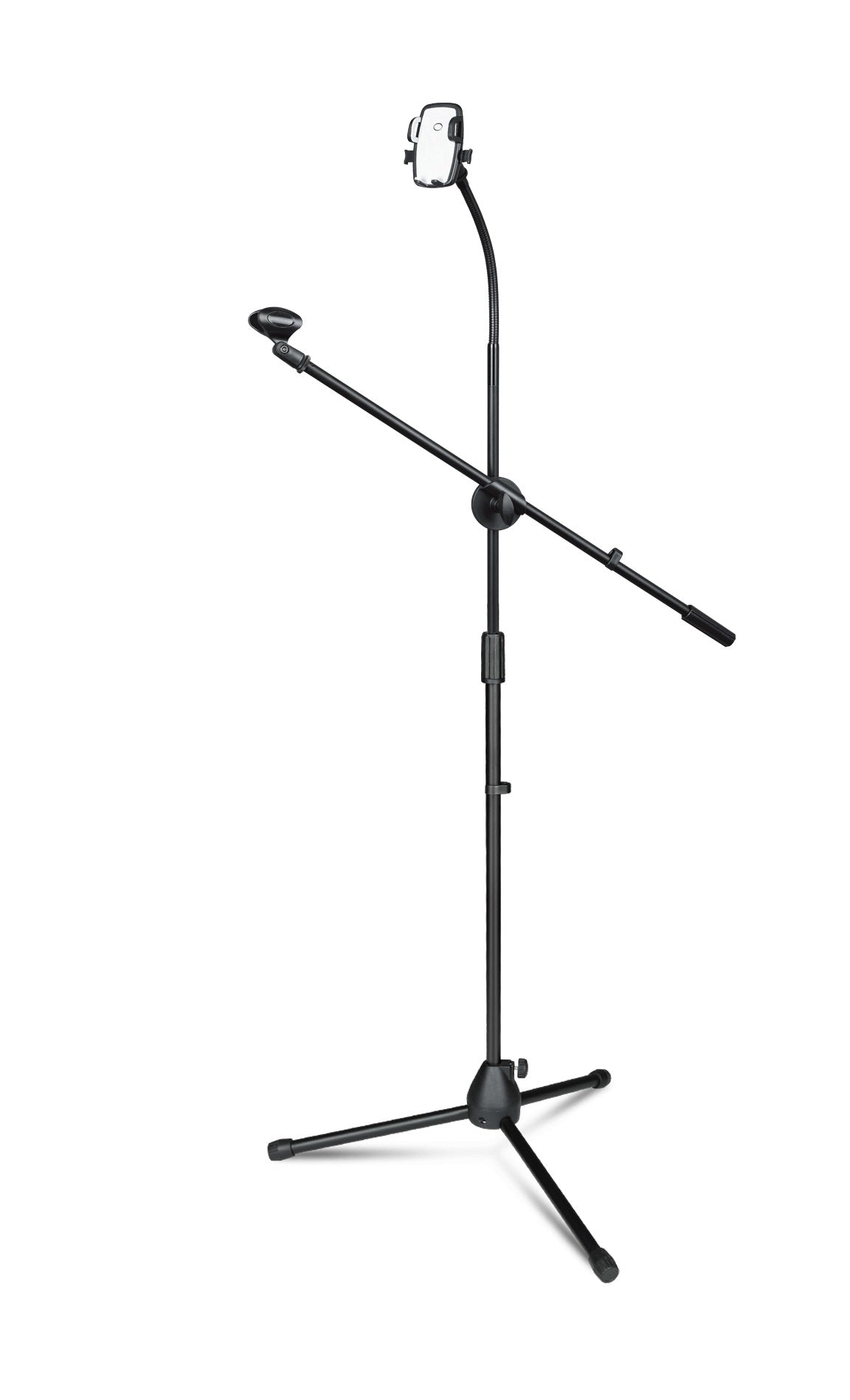 Microphone Mic With Phone Mount Flexible Metal Gooseneck Tripod Adjustable Mount Mic Clip