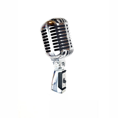 Classic Vintage Dynamic Microphone Pack Includes Mic Stand & Cable Silver, Rose Gold or Gold