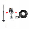 Classic Vintage Dynamic Microphone Pack Includes Mic Stand & Cable Silver, Rose Gold or Gold