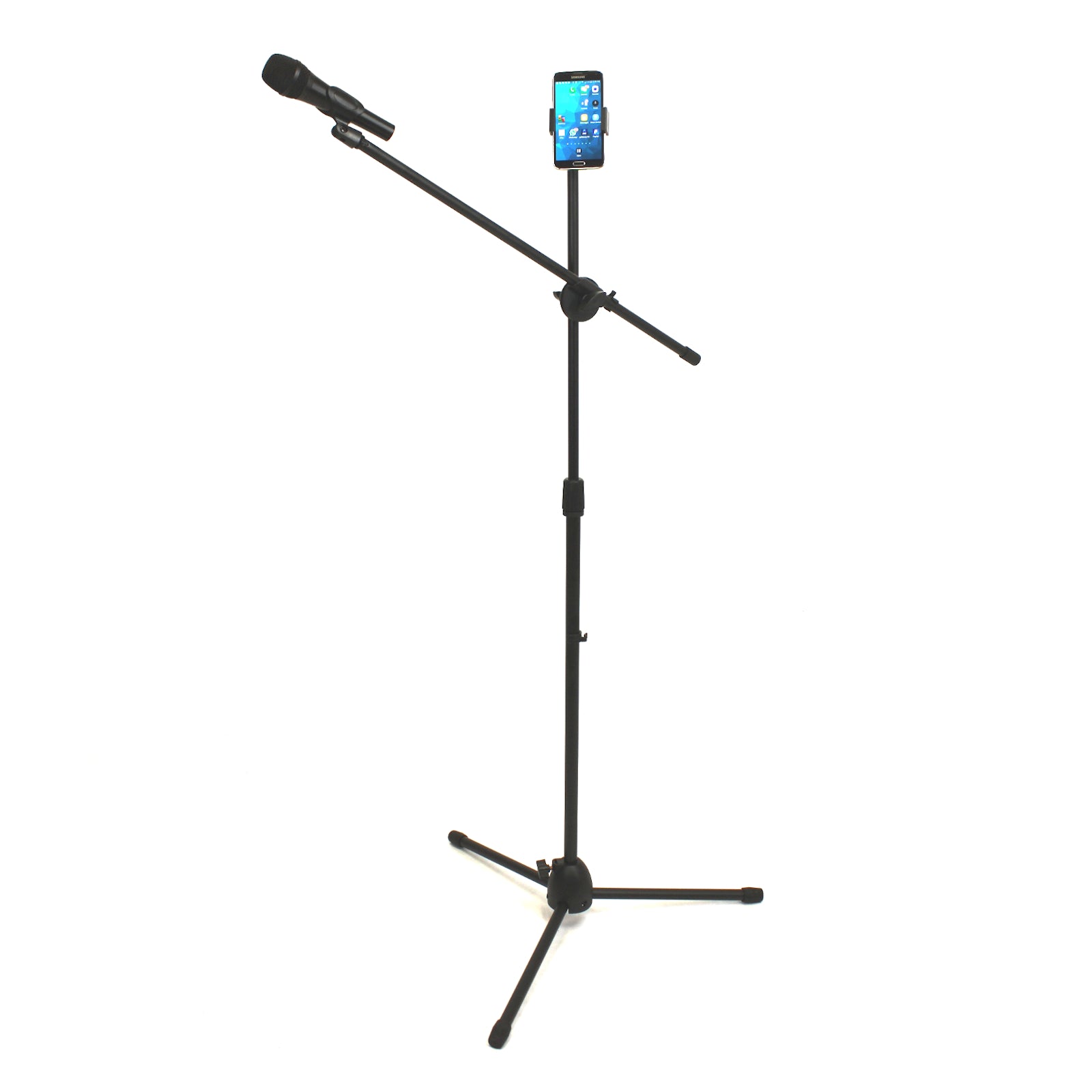 Microphone Stand with Tablet and Phone Mount Holder Attachment Combo + Optional Microphone