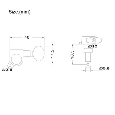 Ukulele Tuning Pegs Parts Uke Chromed Mini Sealed Machine Head Complete set of 4