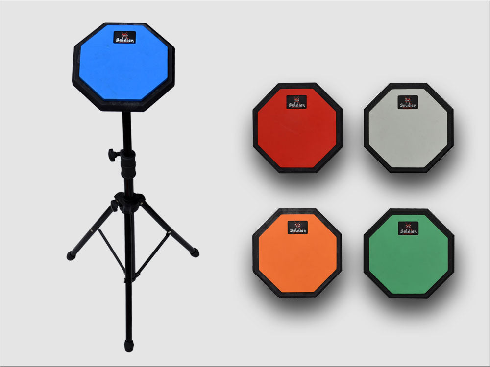 Mute Drum Practice Pad and Adjustable Stand + Bag Optional Drum Stool