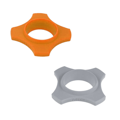 2x Microphone Anti Roll Ring Silicone ORANGE & Grey Prevent Mic Damage Colour Code
