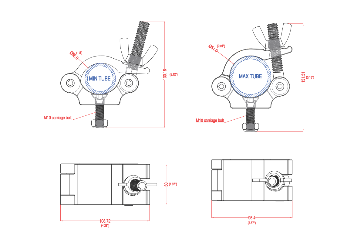 Event Lighting CLAMPP50WS - Aluminium Pipe Clamp