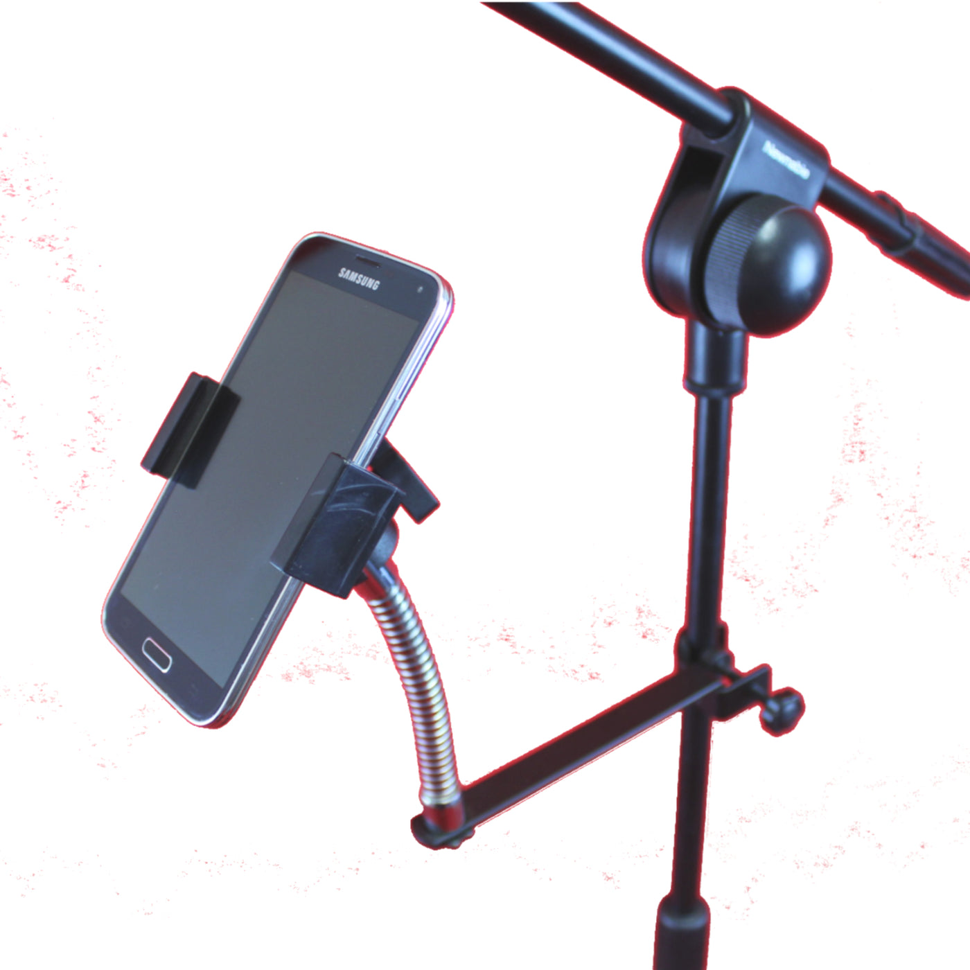 Universal Phone Holder For Microphone and Music Stand Clamp On Metal Gooseneck