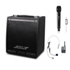 PA Speaker + 2.4 GHz Wireless Mic Headset + Optional Single or Dual Wireless Microphones AUX mp3