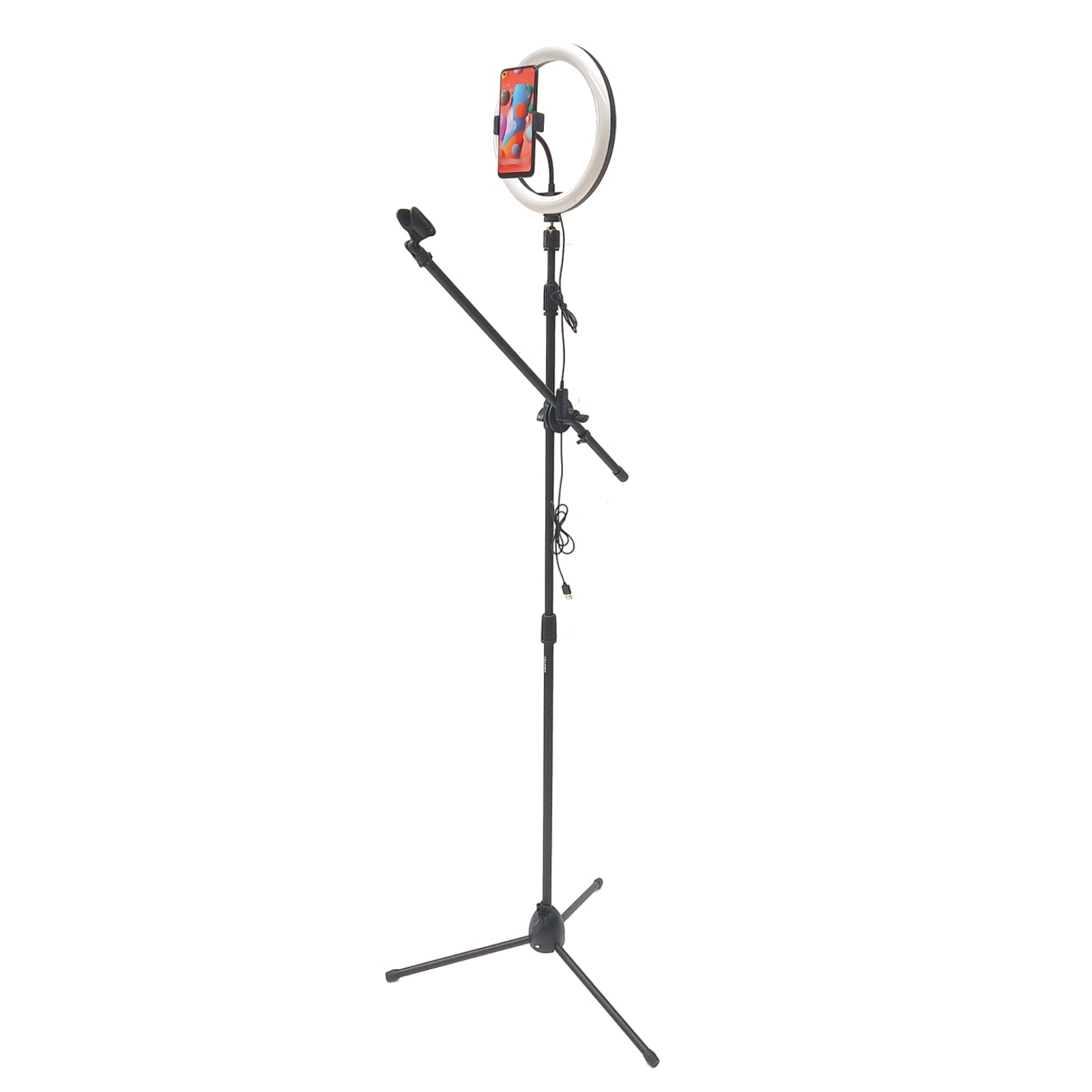 Ring Light Microphone Tripod Stand Phone Mic Mount 10" 25cm & Remote