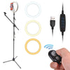 Ring Light Microphone Tripod Stand Phone Mic Mount 10" 25cm & Remote