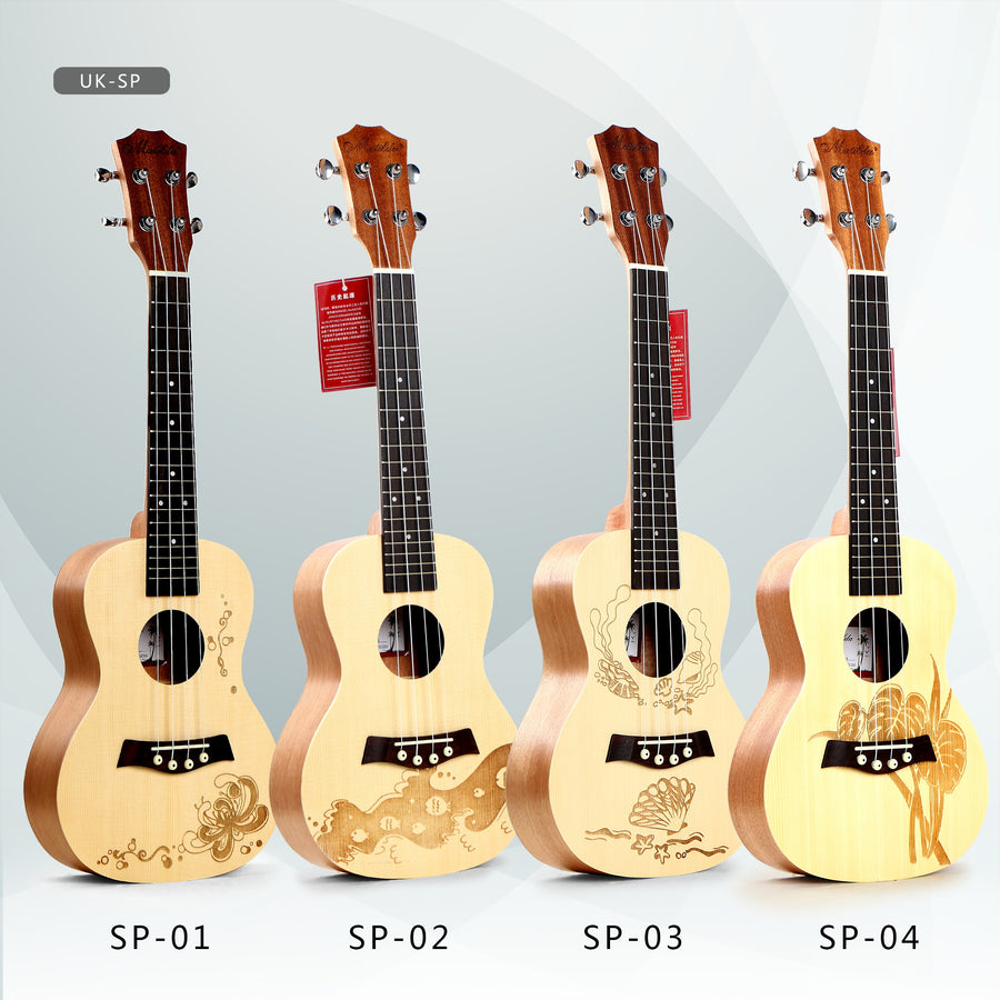 Ukulele Rosewood Sapele 24 inch Concert Accessories Kit option