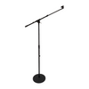Mic Stand Round Base Solid Cast Metal Extra Tall 2.4M Heavy Duty Straight or Boom Microphone Stand