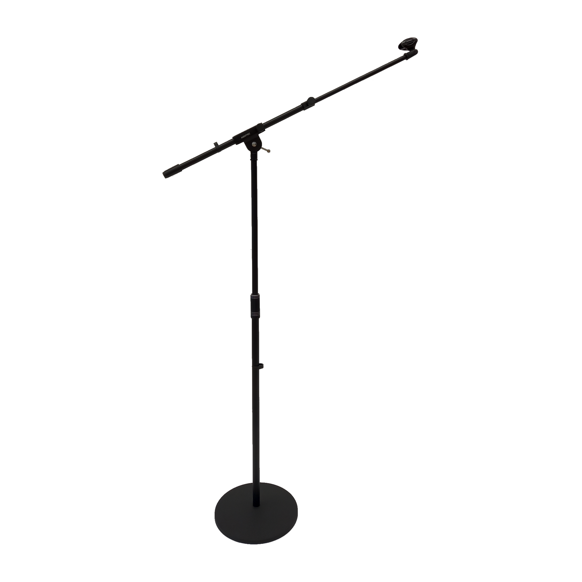 Mic Stand Round Base Solid Cast Metal Extra Tall 2.4M Heavy Duty Straight or Boom Microphone Stand