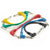 Set of 6x Right Angle 1/4" TS 6.35mm Coloured Guitar Patch Cables Right Angle