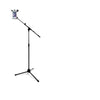 2 in 1 Tablet Tripod Floor Stand with Telescopic Boom Arm and 360° Mount Holder Clamp