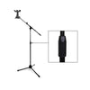 2 in 1 Tablet Tripod Floor Stand with Telescopic Boom Arm and 360° Mount Holder Clamp