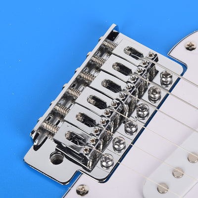 Electric Guitar Strat Style & Optional Accessories Package 4 Colours With Amplifier Stand Rechargeable Tuner Cable Strap Strings Pics