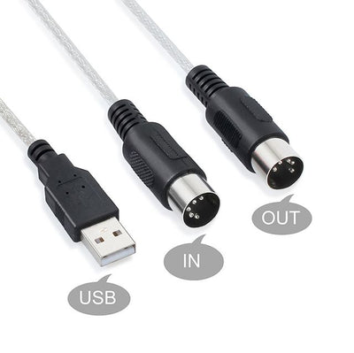 MIDI To USB Cable New Driver Interface Converter PC IN Music Keyboard OUT Adapter Cord
