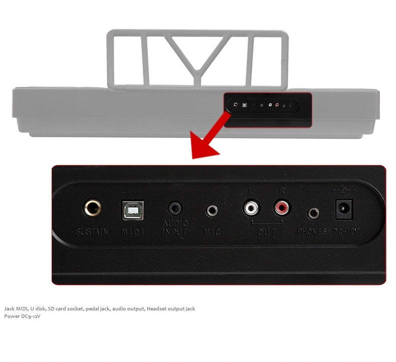 61 key piano keyboard + Stand Bluetooth Compatible USB Record LCD Display Feature Packed