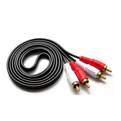 2 RCA to 2 RCA Male To Male 1.5m Dual Phono Stereo Audio Cable Cord Gold Plated