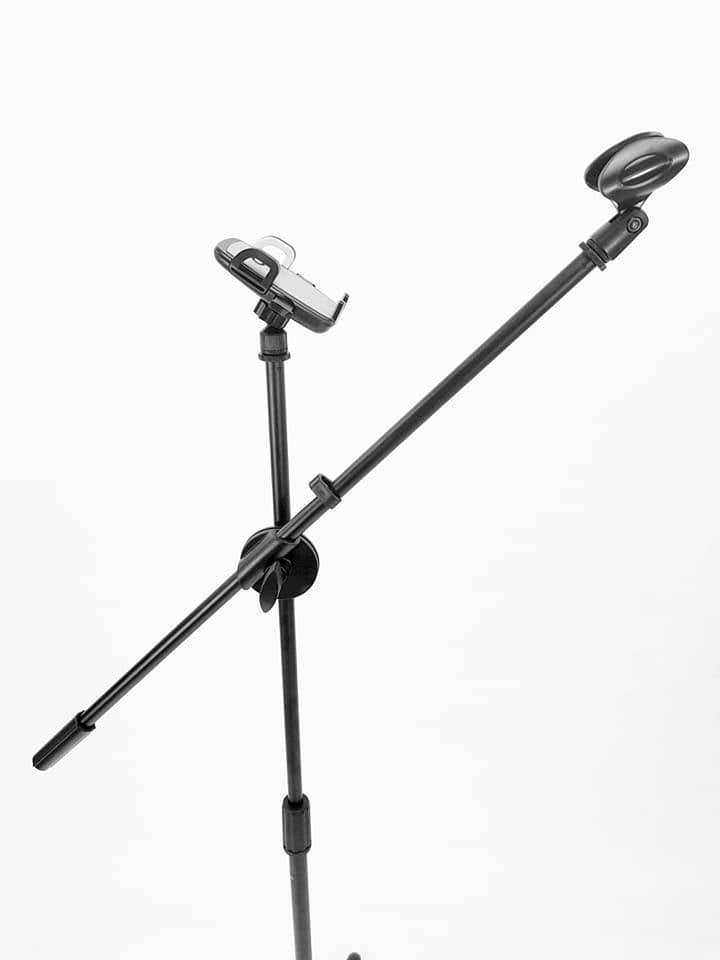 Mic Stand Phone Holder Mount Clip Adjustable Attachment 360 degree