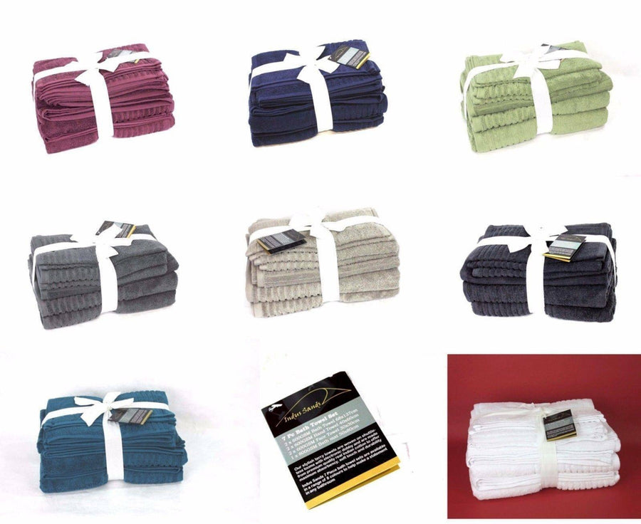 7 Piece Towel Set Gift Wrapped Available in 8 colours