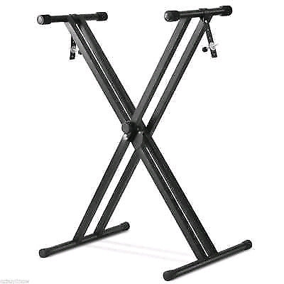 Keyboard Piano Stand Height Adjustable Foldable Steel Double Braced X Type Frame