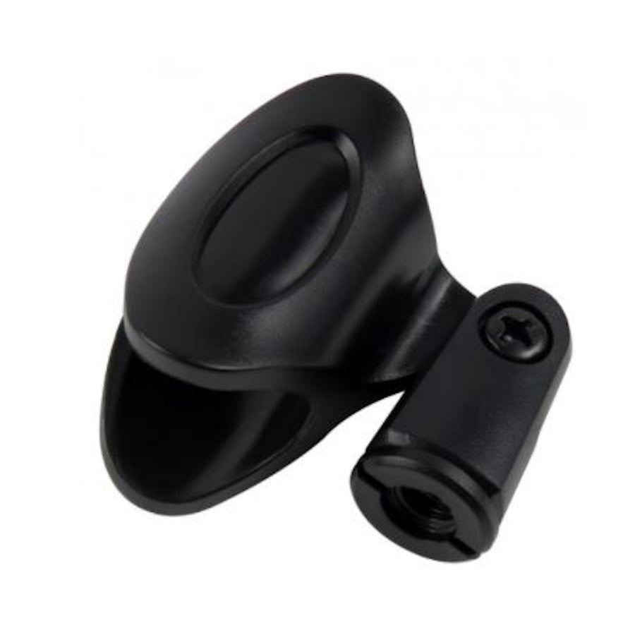 Mic Clip Holder for Microphone Flexible Rubberized Plastic Universal + 3/8" to 5/8" Thread Adapters