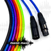 XLR Cable Male Female Jack 3-Pin Balanced Microphone Mic Lead with choice of 6 colours
