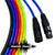 XLR Cable Male Female Jack 3-Pin Balanced Microphone Mic Lead with choice of 6 colours