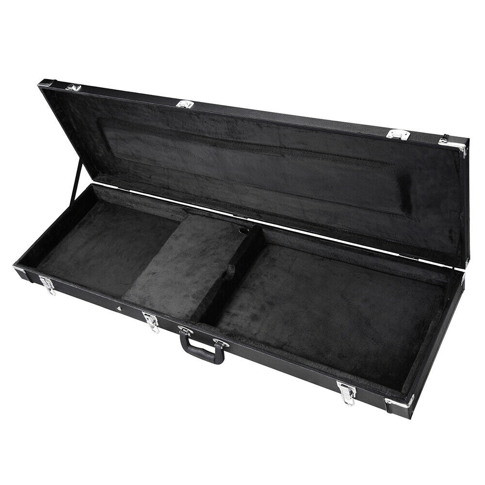 Bass Electric Guitar Case With Lock Rectangle Wood Carrying Hardshell Hard Case Roadcase Portable Box
