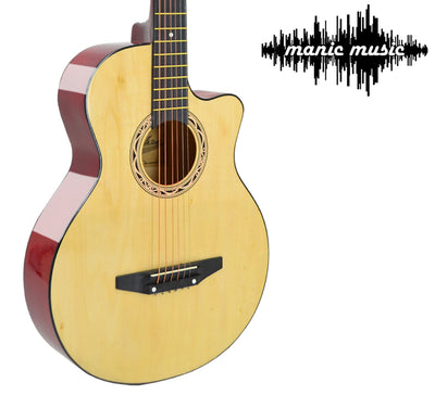 Electric Acoustic Guitar 38 inch EQ Premium Finish Cutaway Design 4 colours