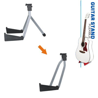Flat Folding Guitar Stand Portable Fits in Guitar Case Bag Steel Black