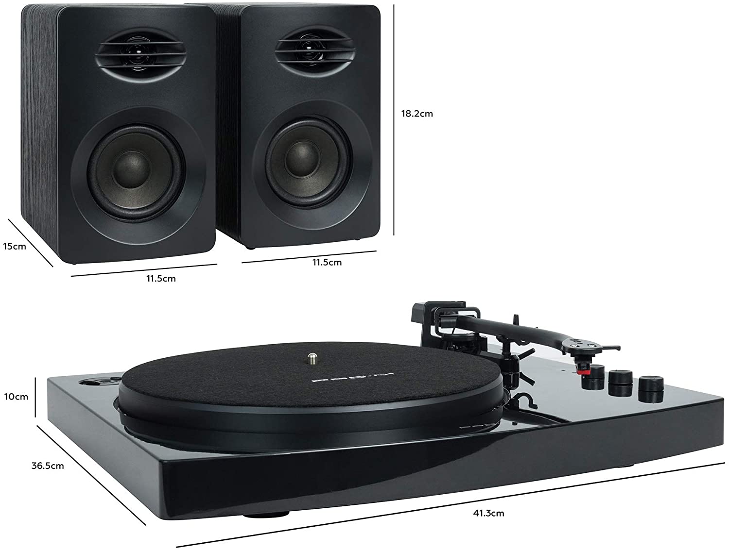 Mbeat Pro-M Stereo Turntable System with Bluetooth - Black