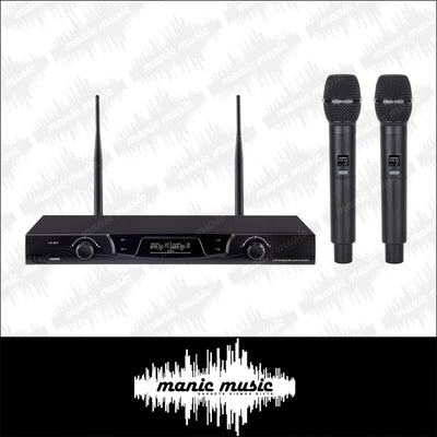 Dual Wireless Microphone Choose Headset Handheld Lavalier Mic 2x Cordless System