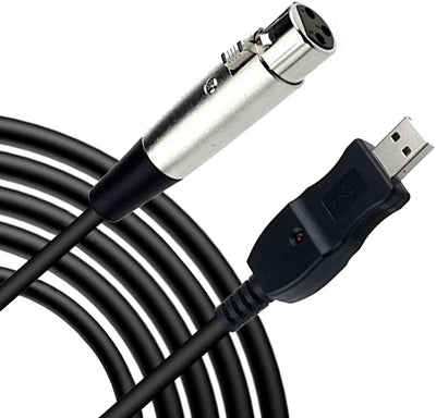 Mic to USB Cable, Microphone XLR Female Jack, Built-in Sound Card, 3 meters Shielded Cable