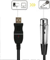 Mic to USB Cable, Microphone XLR Female Jack, Built-in Sound Card, 3 meters Shielded Cable