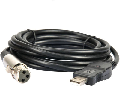 Mic to USB Cable, Microphone XLR Female Jack, Built-in Sound Card, 3 meters Shielded Cable