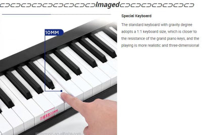 88 keys Bluetooth Rechargeable Smart MIDI Portable Keyboard Piano with Carry Bag
