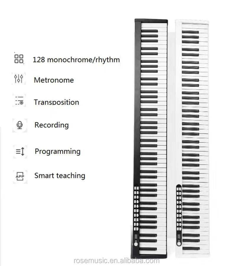 88 keys Bluetooth Rechargeable Smart MIDI Portable Keyboard Piano with Carry Bag